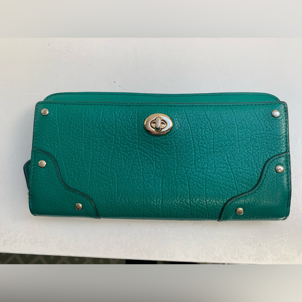 Coach Mercer Accordion Wallet - Teal/Green